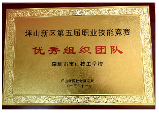 2015年-坪山新区第五届职业技能竞赛“优秀组织团队”-坪山新区人力资源和社会保障局